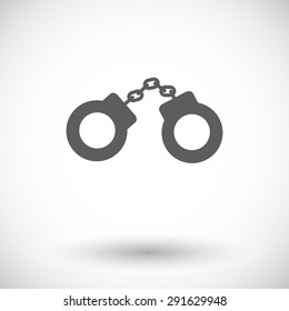 Handcuffs. Single flat icon on white background. Vector illustration.