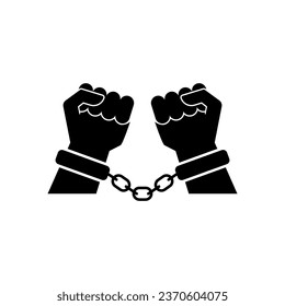 Handcuffs symbol icon. Vector illustration.