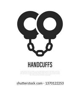 Handcuffs thin line icon. Modern vector illustration of police equipment.