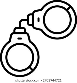 Design vetorial de algemas em estilo moderno, prisão criminal e conceito de aplicação anticorrupção, ilustração da justiça. Ícone de Linha