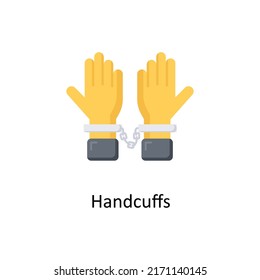 Handcuffs  vector flat icon for web isolated on white background EPS 10 file