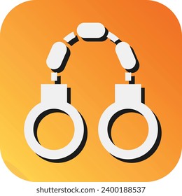 Handcuffs Vector Glyph Gradient Background Icon For Personal And Commercial Use.
