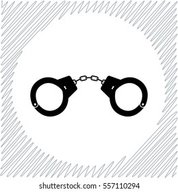 Handcuffs vector icon - black  illustration