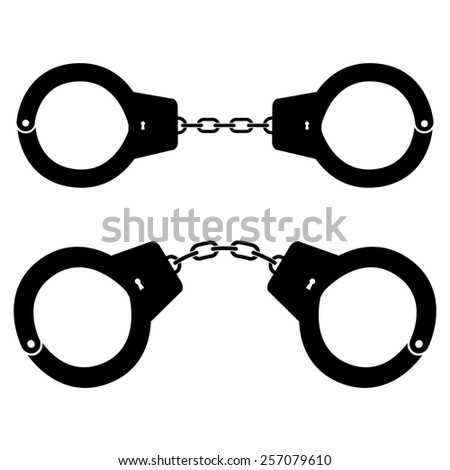 Handcuffs Vector Icon Black Illustration Stock Vector (Royalty Free