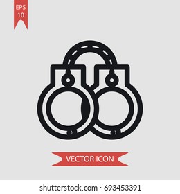 Handcuffs vector icon, illustration symbol