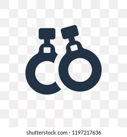 Handcuffs vector icon isolated on transparent background, Handcuffs transparency concept can be used web and mobile
