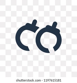 Handcuffs vector icon isolated on transparent background, Handcuffs transparency concept can be used web and mobile