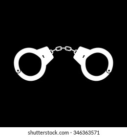 handcuffs vector icon isolated on black