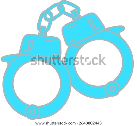 Handcuffs Vector Icon. Justice, Crime and Law Enforcement Symbol