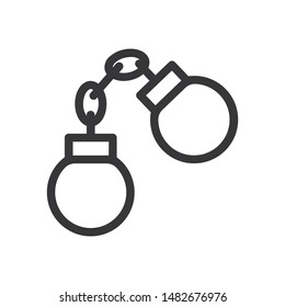 Handcuffs vector icon in modern design style for web site and mobile app