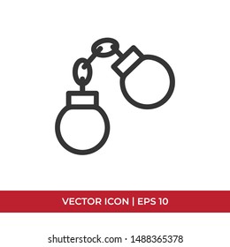 Handcuffs vector icon in modern design style for web site and mobile app