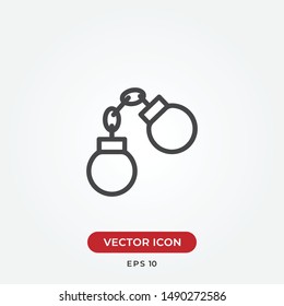 Handcuffs vector icon in modern design style for web site and mobile app
