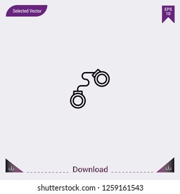 Handcuffs vector icon. Modern, simple, isolated, flat best quality icon for web site designs or mobile apps. Vector illustration eps10.