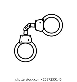 Handcuffs vector icon. police illustration sign. criminal symbol or logo.