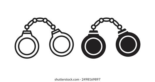 Icono de Vector de las esposas en color negro.
