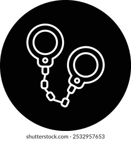 Handschellen, Vektorgrafik, detailliertes Symbol
