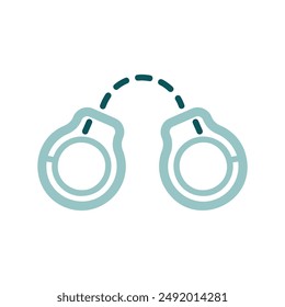 Handcuffs vector isolated icon. Police sign. Demonstration, protest, strike, revolution. Graph symbol for your web site design, logo, app, UI