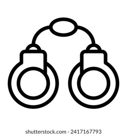 Handcuffs Vector Line Icon Design