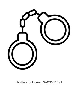 Handcuffs Vector Line Icon Design