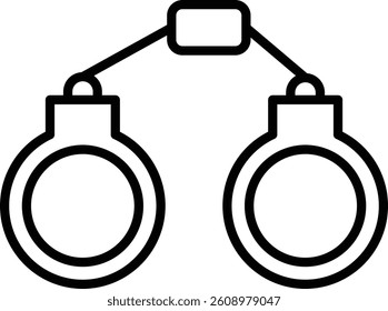 Handcuffs Vector Line Icon Design