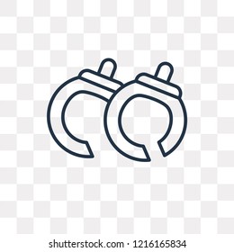 Handcuffs vector outline icon isolated on transparent background, high quality linear Handcuffs transparency concept can be used web and mobile