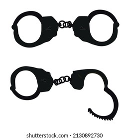 Handcuffs vector stock illustration. Bracelets for the criminal. Freedom. Isolated on a white background.