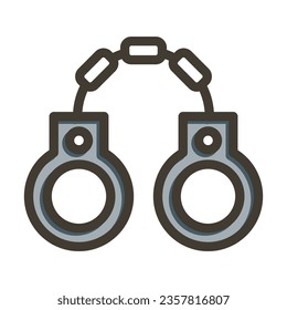 Esposas Vectoras Línea gruesa Colorido Icono Para Uso Personal Y Comercial.
