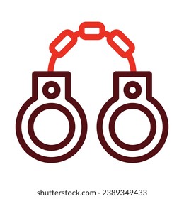 Handcuffs Vector Thick Line Two Color Icons For Personal And Commercial Use.
