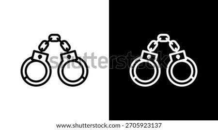 Handcuffs White Icon Set Design