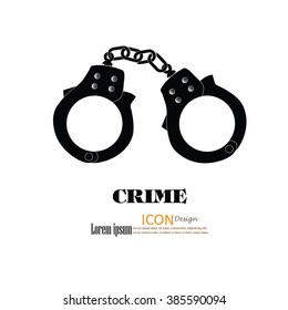 handcuffs.handcuffs icon.vector illustration.
