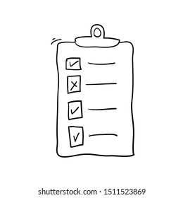handddrawn Clipboard icon design template doodle
