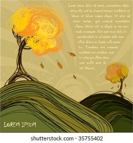 Hand-draw autumn background design