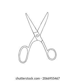 Hand-draw black vector illustration of metallic sewing items isolated on a white background