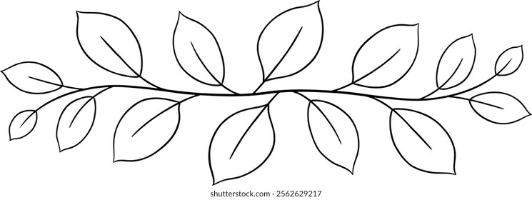 Hand-draw border with leafy branches