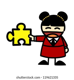 Hand-draw business people cartoon.Illustration