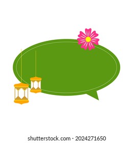 handdraw cloud speech bubble design cartoon art with flower