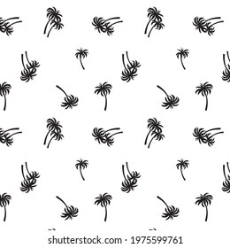 Hand-draw coconut tree vector pattern.