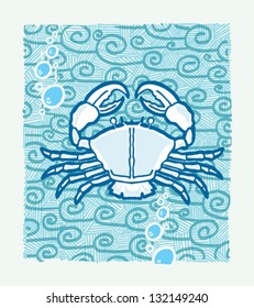 Handdraw crab