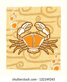 Handdraw crab