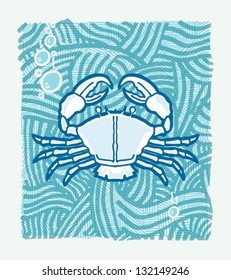 Handdraw crab