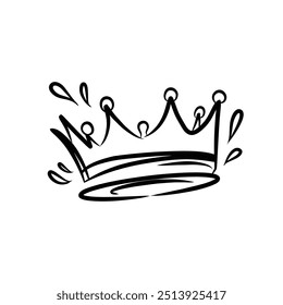 Handdraw crown doodle icon. Vector illustration