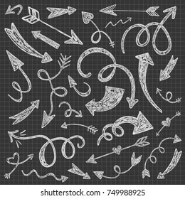 Hand-draw decorative arrows. Vector illustration for diary, notes and and office.