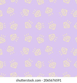 Hand-draw doodle pattern of diamond in vector. Idea for gift wrapping, backgrounds, prints, illustrations and backgrounds.