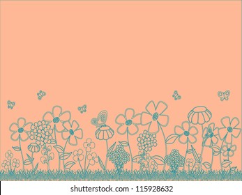 Handdraw floral background. EPS10 vector illustration.