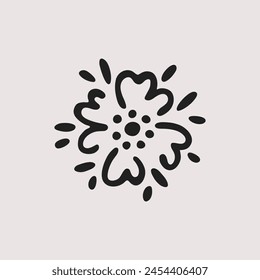 Handdraw flower illustration. Simple contour vector illustration for cosmetics, perfumeries, packaging and postcard.
