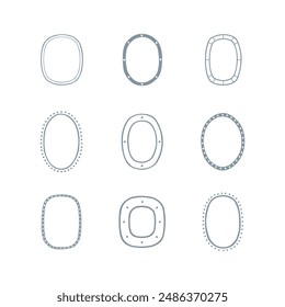 Handdraw frame set in minimal style. Simple design framing. Vector shape for interior decor and design, packaging, labels, postcards, invitations.