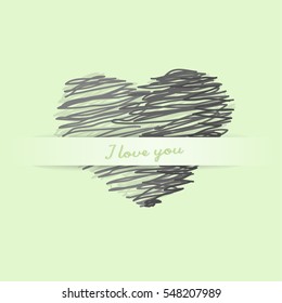 Hand-draw grey heart.