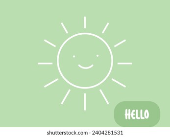 Hand-draw happy Sun doddle vector art illustration