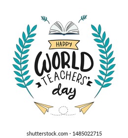 Hand-draw Happy Teachers Day Badge