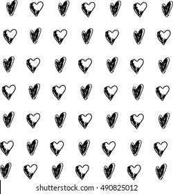 hand-draw  pattern with hearts
